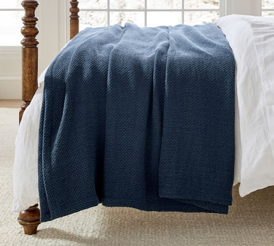 Washed Cotton Basket Weave Blanket | Pottery Barn (US)
