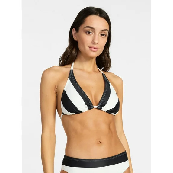 Time and Tru Women's Stripe a Pose Long Triangle Top, Sizes XS-XL | Walmart (US)