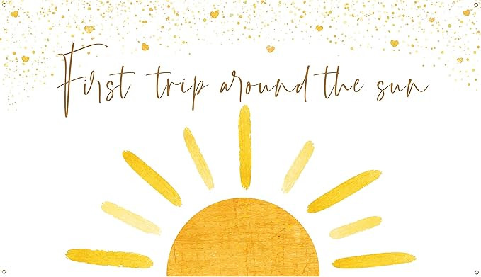 OSNIE Boho Sun First Trip Around the Sun First Birthday Photography Backdrop Banner Muted Sunrise... | Amazon (US)