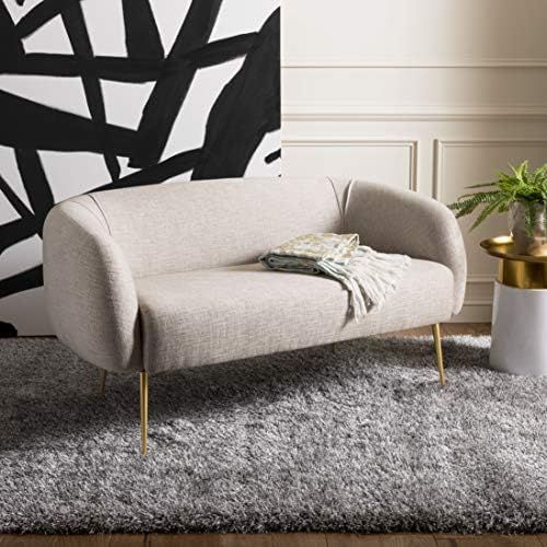Safavieh Couture Collection Alena Glam Oatmeal Loveseat | Amazon (US)