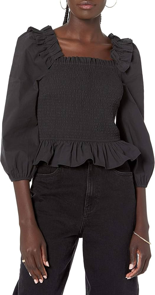 The Drop Women's Marisol Long-Sleeve Ruffle Smocked Top | Amazon (US)