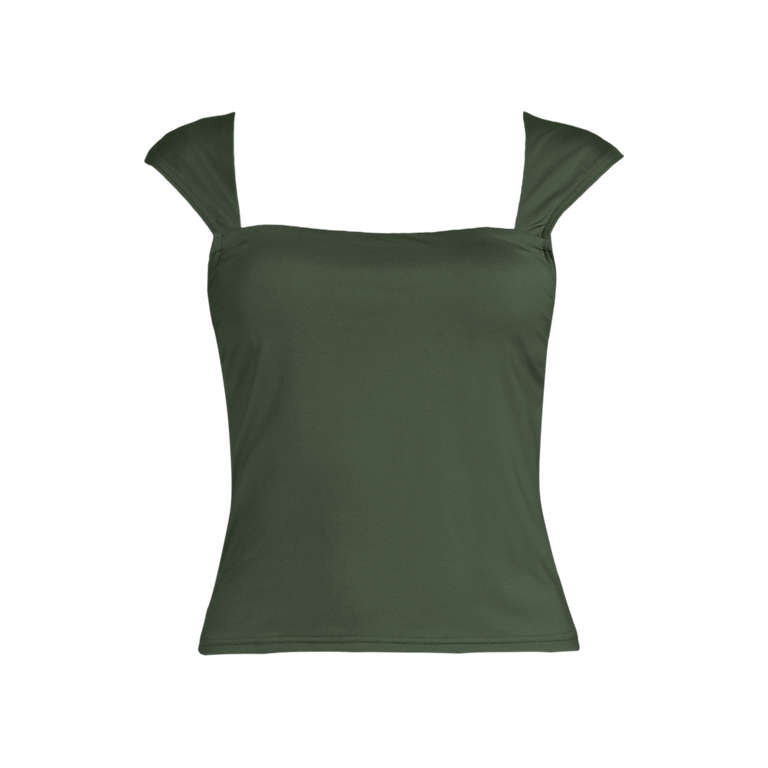 Women's Square Neck Underwire Tankini Top | Lands' End (US)