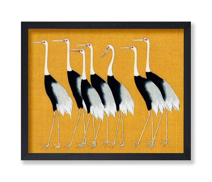Poster Master Vintage Japanese Crane Poster - Retro Red Crown Crane Print - Bird Art - Great Gift... | Amazon (US)