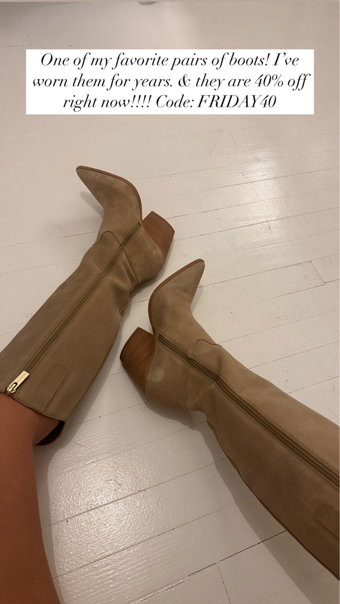 One of my favorite pairs of boots! 40% off right now with code: FRIDAY40! 