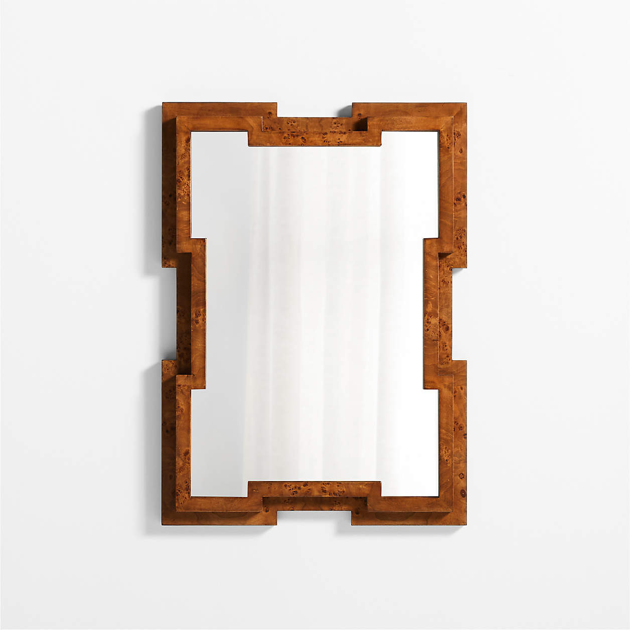 Memini Burl Wood Wall Mirror by Athena Calderone + Reviews | Crate & Barrel | Crate & Barrel