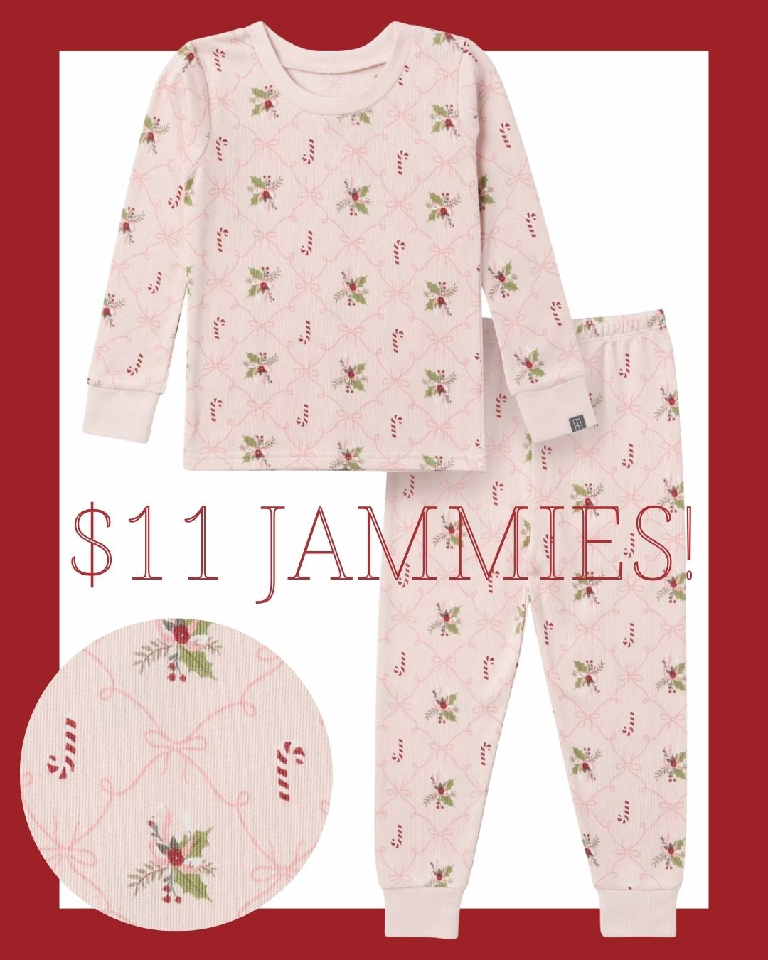 $11 Christmas jammies! love the bow trellis! 

 #LTKHoliday #LTKSeasonal #LTKKids