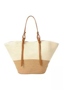 Color Block Straw Tote | Belk