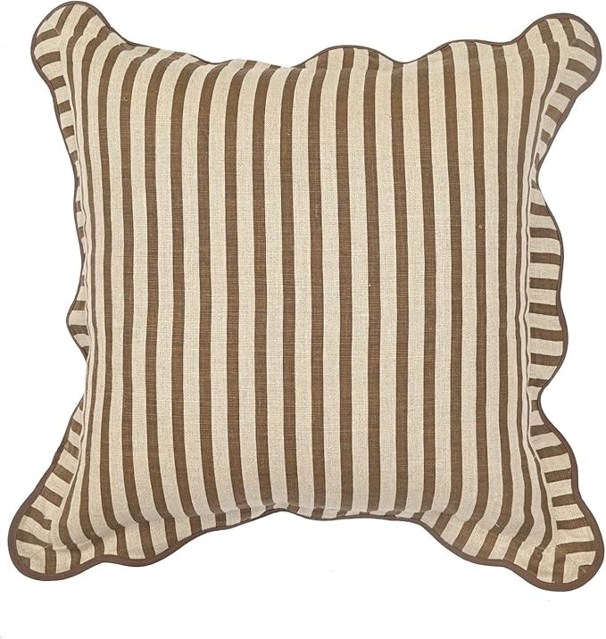 Tov Furniture Earthy Brown Striped Linen Accent Cushion | Amazon (US)