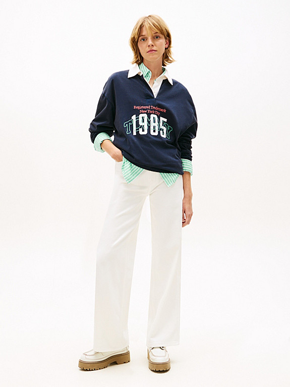 Claire High Rise Wide Leg White Jeans | Tommy Hilfiger UK