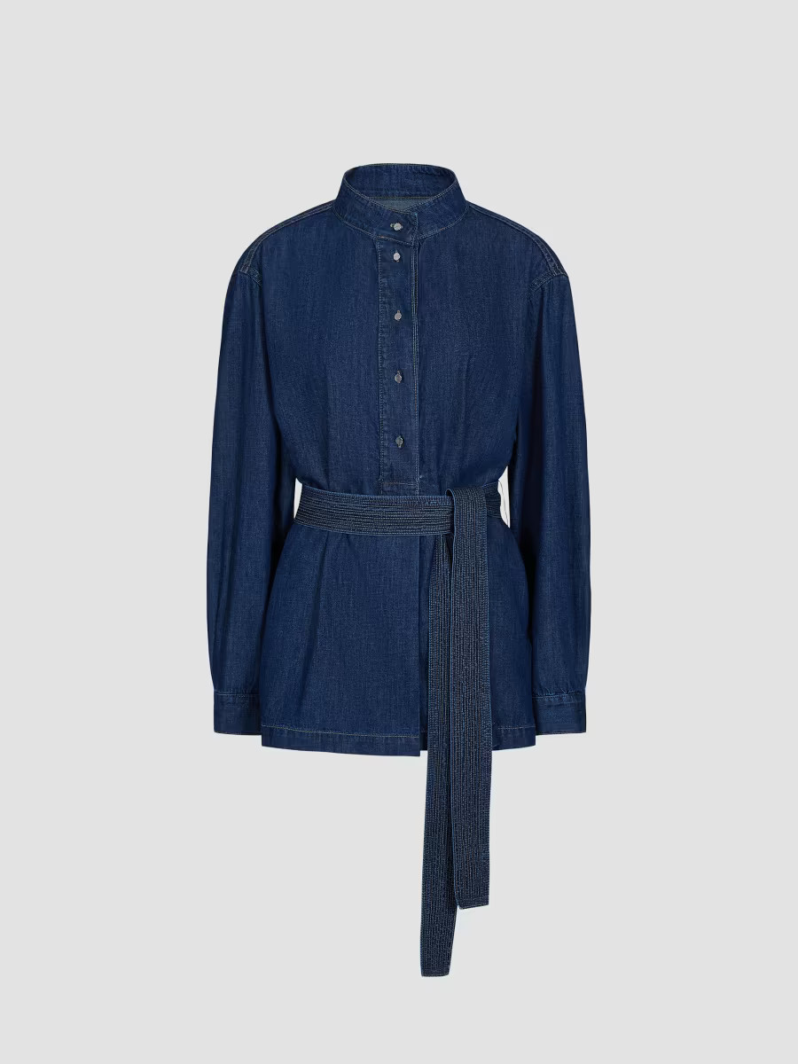 TWP Women's Denim Tamzin Belted Shirt - Dark Stone - Size XS | Saks Fifth Avenue