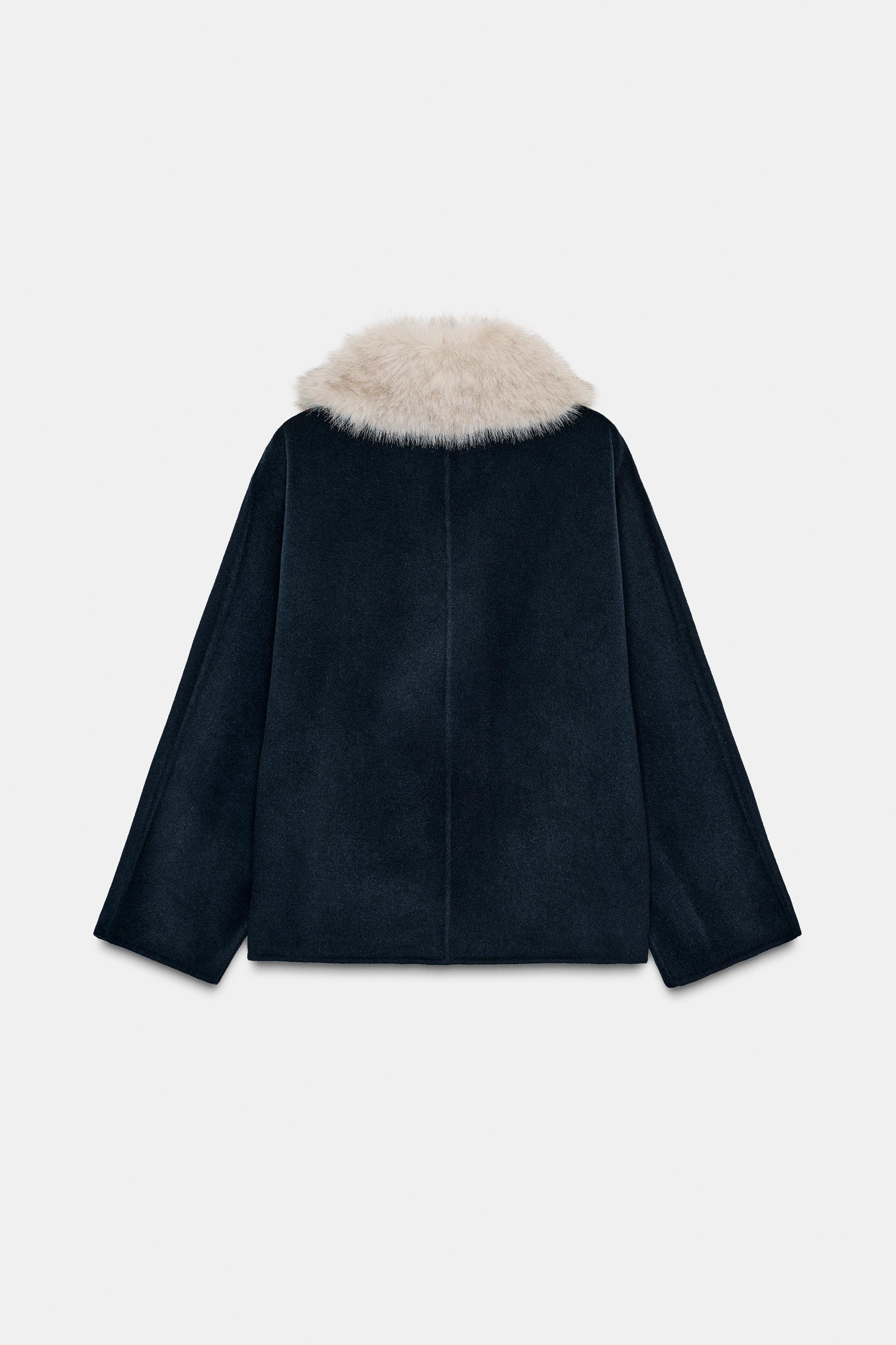 WOOL JACKET WITH FAUX FUR COLLAR ZW COLLECTION | Zara UK