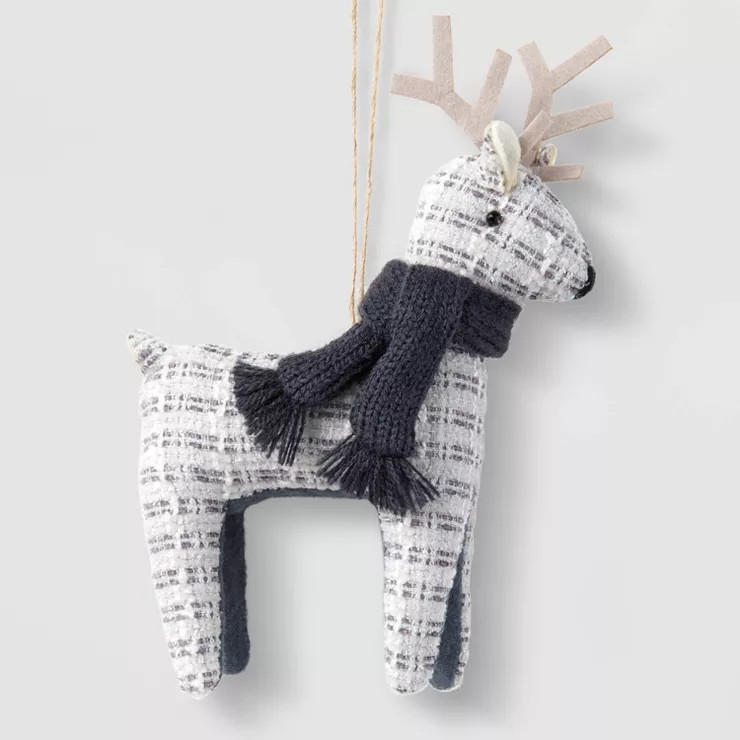 Fabric Reindeer with Blue Scarf Christmas Tree Ornament - Wondershop™ | Target