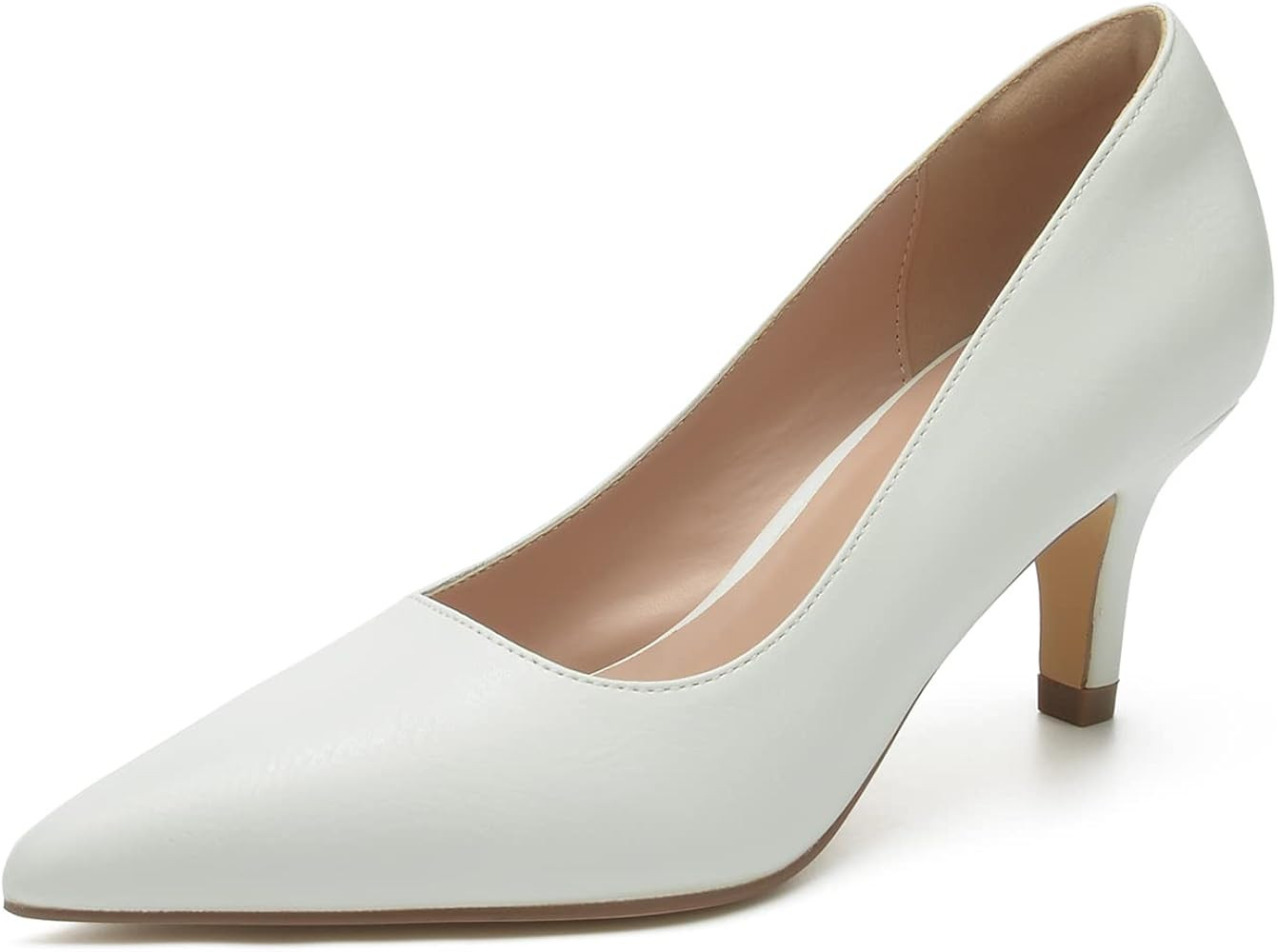 BUEUPU Women's Low Heel Pointed Toe Pump Shoes | Amazon (US)