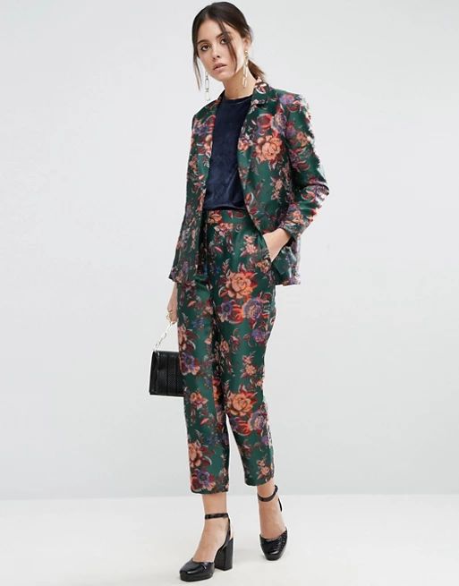 ASOS Floral Vintage Jacquard Cigarette Pants | ASOS US