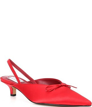 Gianni Bini x Lilly Sisto Sisto Satin Slingback Kitten Heel Pumps | Dillard's | Dillard's