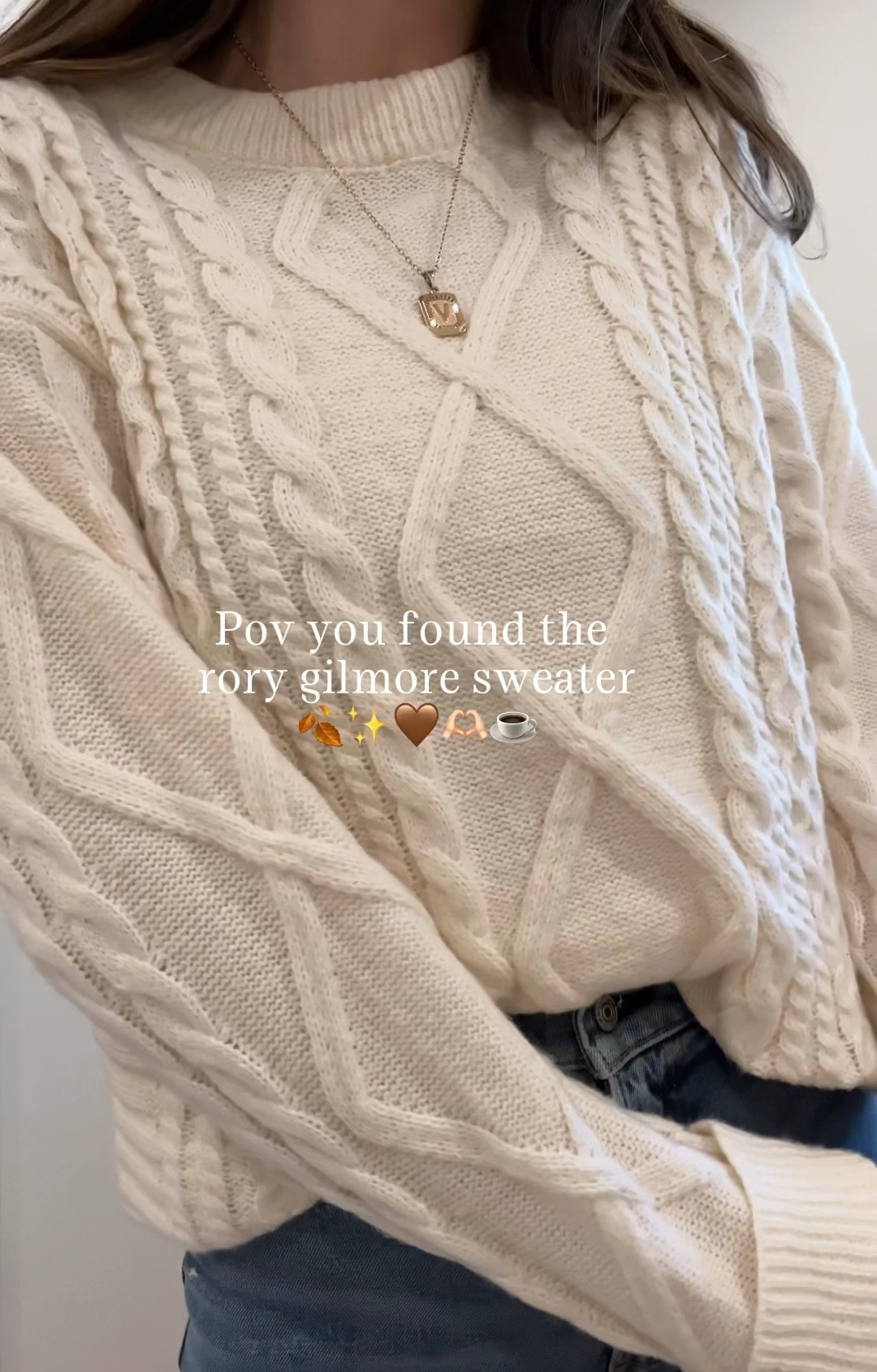 comfiest cozy sweater for fall🤎🫶🏻
Size M for reference 
Rory Gilmore sweater, cozy fall sweater, cream chunky sweater, chunky knit sweater, fall sweaters, cozy fall fashion, trendy fall sweater, cream sweater

#LTKVideo #LTKstyletip #LTKSeasonal
