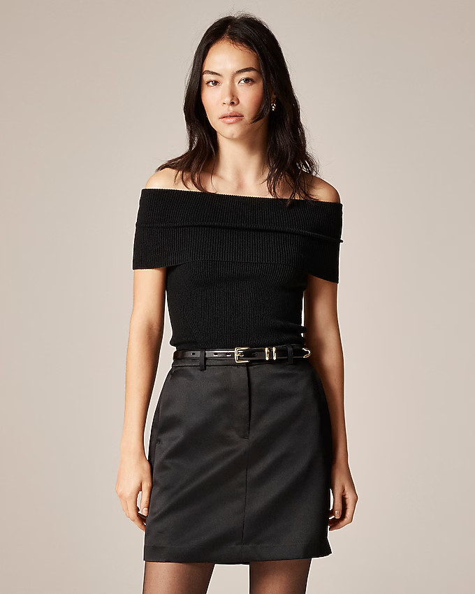 Mini trouser skirt in duchesse satin | J. Crew US