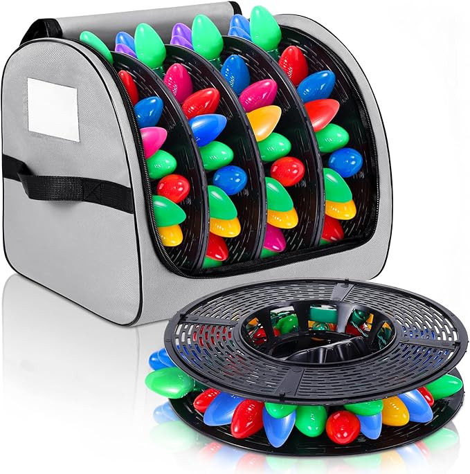 Christmas Light Storage Bag - Tear Proof 600D Oxford Fabric/Internal PVC Material with Reinforced... | Amazon (US)