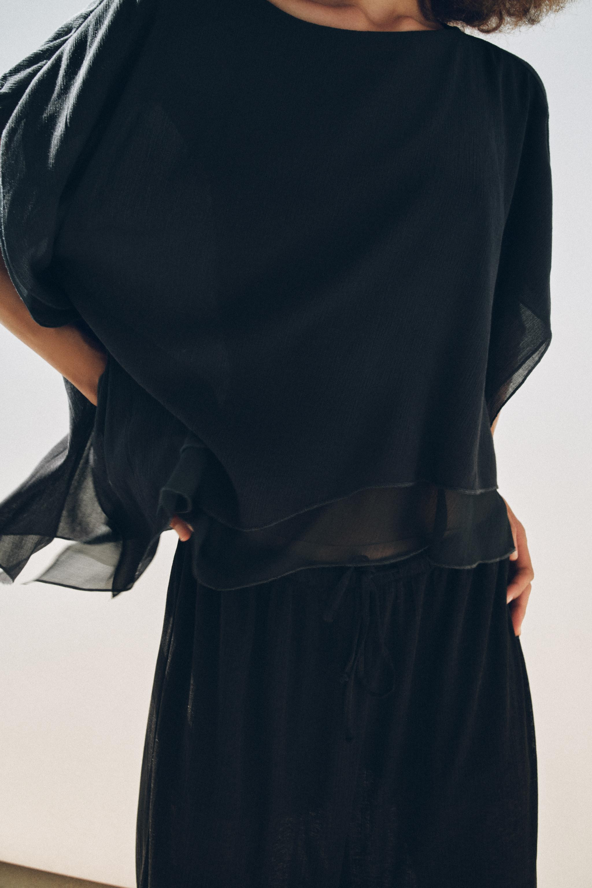 ASYMMETRIC TEXTURED CAPE | Zara US