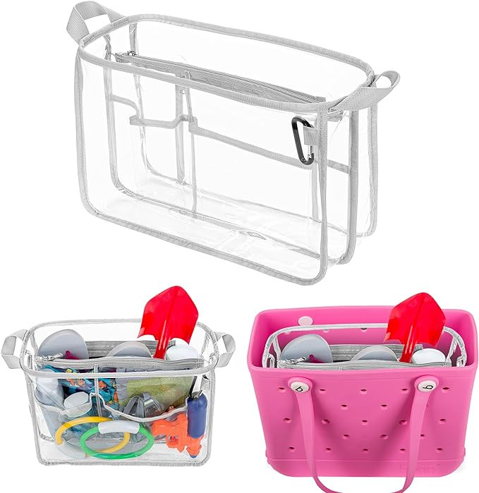 Clear Beach Bag Organizer Insert Compatible with Bogg Bag Small, Waterproof Beach Bag Insert Divi... | Amazon (US)