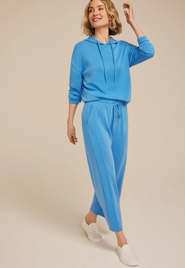 Scuba Knit Wide Leg Cropped Pant | Maurices