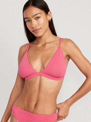 Pucker Triangle Bikini Swim Top for Women | Old Navy (US)