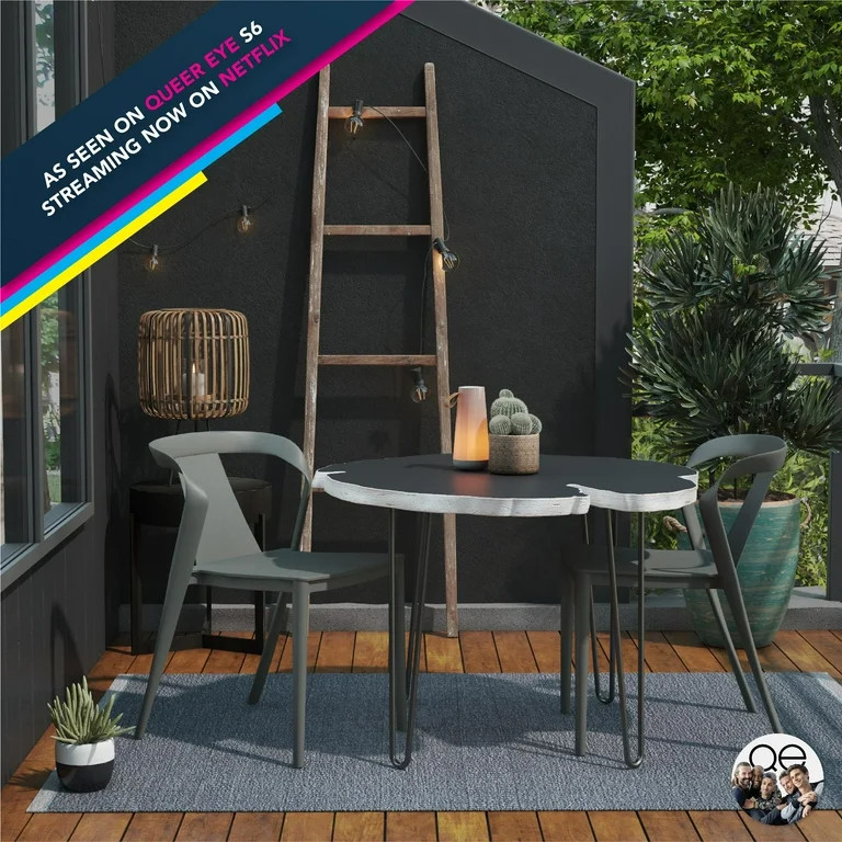 Queer Eye Adrian Curved Arm Dining Chair, Indoor/Outdoor, 2-Pack, Graphite - Walmart.com | Walmart (US)