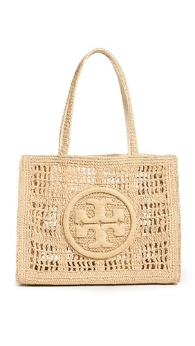 Tory Burch Women's Ella Hand Crocheted Small Tote, Natural, Tan, One Size | Amazon (US)