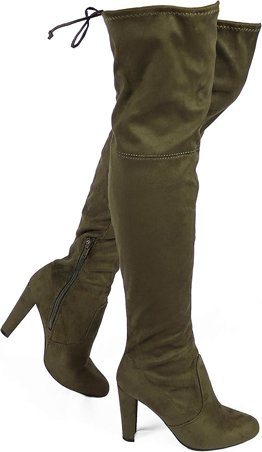 Wild Diva Amaya-01 Women's Thigh High Sexy Over The Knee Pullon Trendy Comfortable Chunky High He... | Amazon (US)