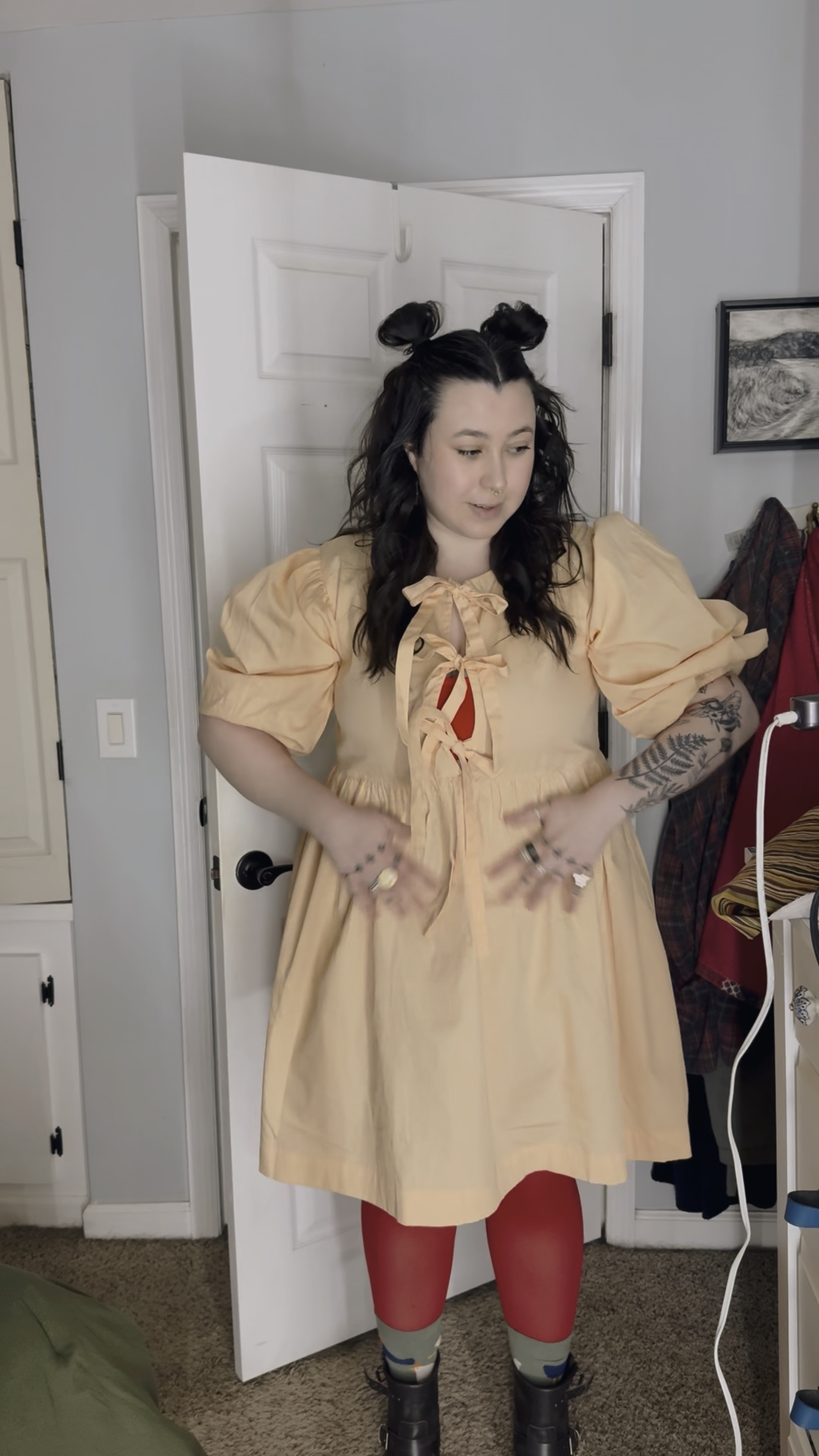 Colorful whimsical dress outfit with red accents #fashioninspo #dressinspo 

#LTKPlusSize #LTKFindsUnder100