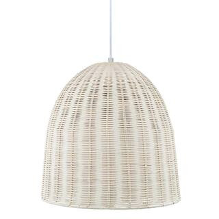Hampton Bay Highler 1-Light Silver Pendant with White Rattan Shade HD5887A5 - The Home Depot | The Home Depot