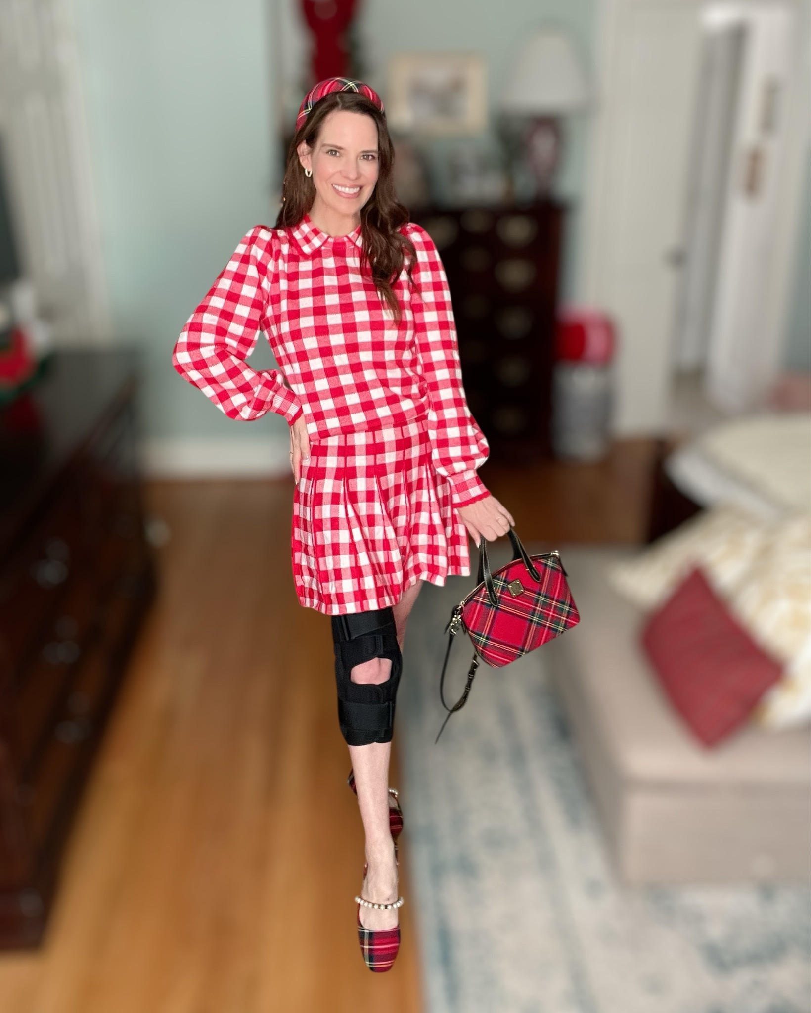 Festive Red Gingham Holiday Outfit 🎄❤️

This cheerful red gingham set is such a fun, festive look for the holiday season ❤️🎄 The long-sleeve top paired with the matching pleated mini skirt feels playful, polished, and perfect for Christmas events. I love how the classic red-and-white check instantly gives that nostalgic holiday vibe while still feeling current and wearable.

I styled it with a tartan padded headband to tie in the festive theme and added matching plaid flats for a coordinated, comfortable finish. The red tartan handbag pulls everything together and makes the outfit feel complete and intentional. This is a great look for holiday parties, family gatherings, Christmas church services, or festive outings where you want to lean into the season in a fun but put-together way 🎅✨

Red gingham outfit, holiday mini skirt outfit, Christmas outfit ideas, festive holiday fashion, red plaid accessories, tartan headband style, Christmas party outfit, holiday women’s fashion, cute Christmas outfit, seasonal outfit inspiration, sweater set, Valentine’s Day outfit 

#LTKHoliday #LTKFindsUnder50 #LTKFindsUnder100