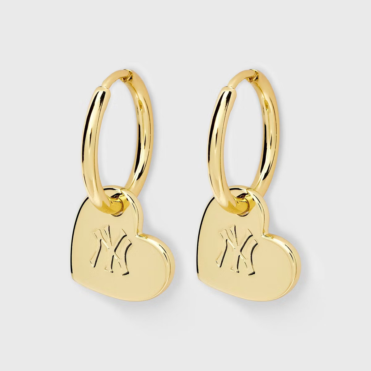Bijoux Sport by Luv Aj MLB Gold Logo Heart Hoop Earrings | Target