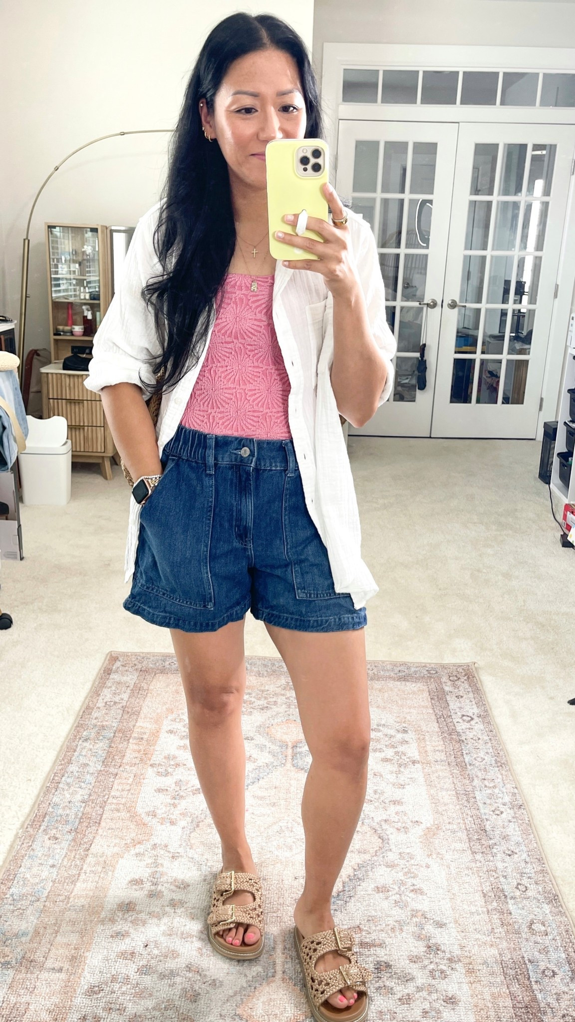 Size XS top
Size medium tank
Size small shorts
Sandals are true to size


#LTKSaleAlert #LTKOver40 #LTKFindsUnder50