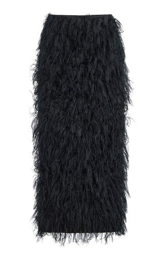 Jade Feather-Embellished Midi Skirt | Moda Operandi (Global)