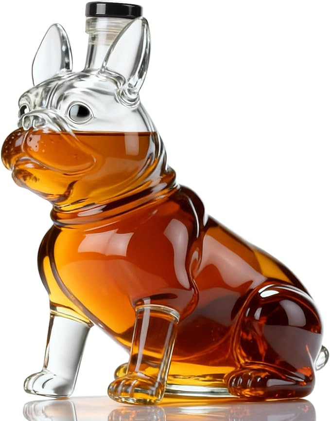 Funny French Bulldog Whiskey Decanter，27oz(800ML) French Bulldog Liquor Bottle, Liquor Dispense... | Amazon (US)