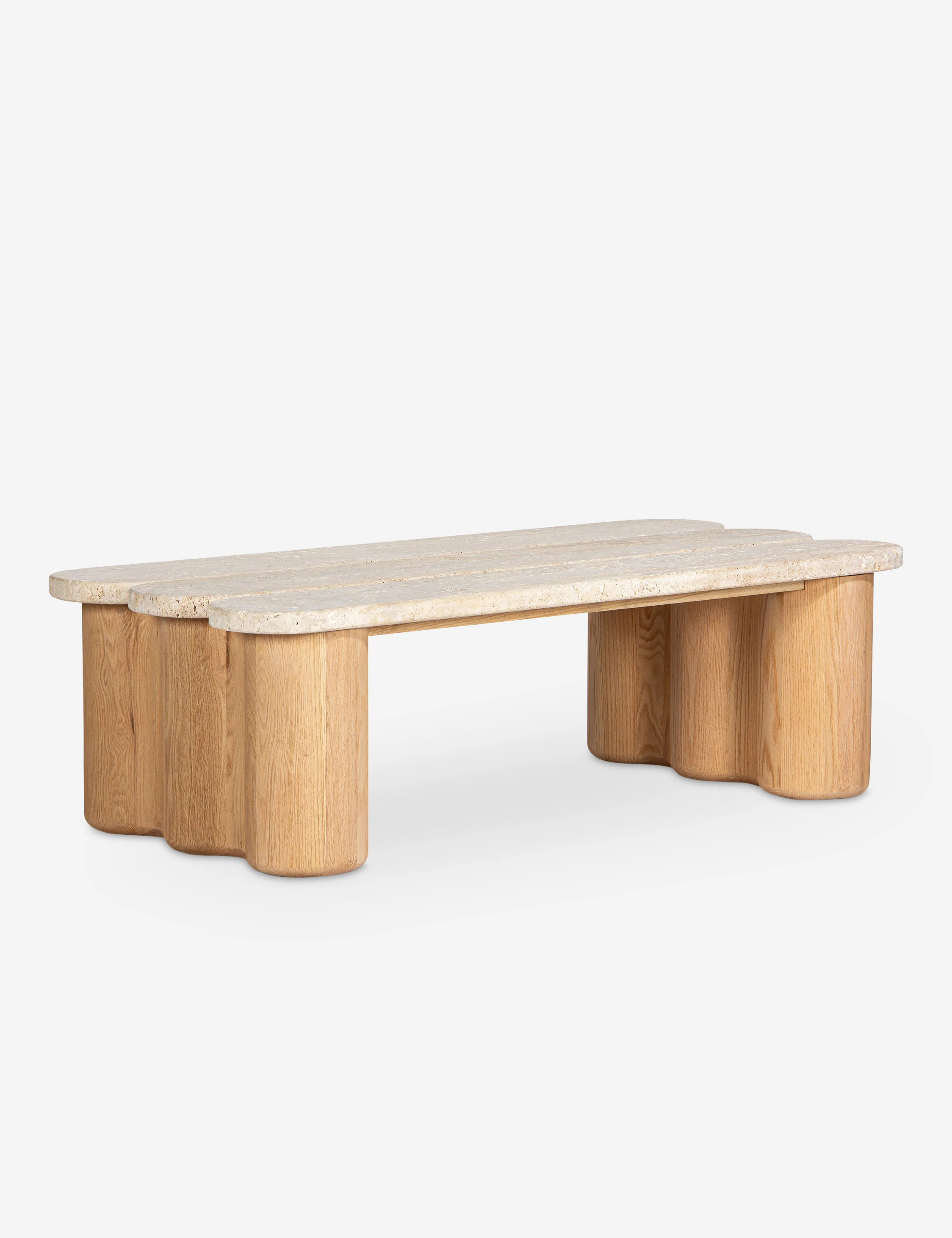 Ombeline Coffee Table, Natural and Travertine | Lulu and Georgia 
