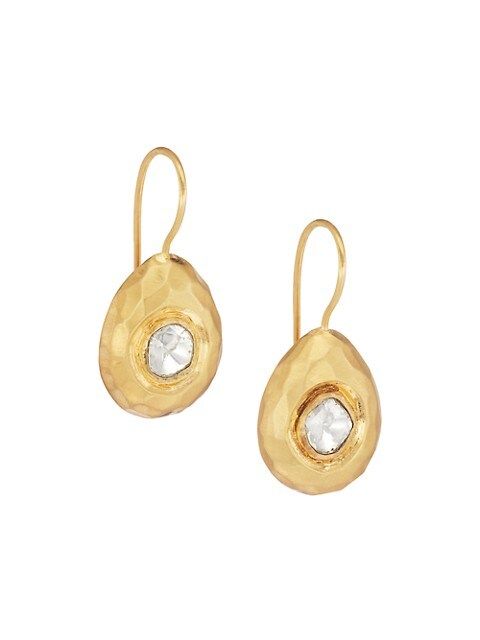 Goldtone & Diamond Drop Earrings | Saks Fifth Avenue