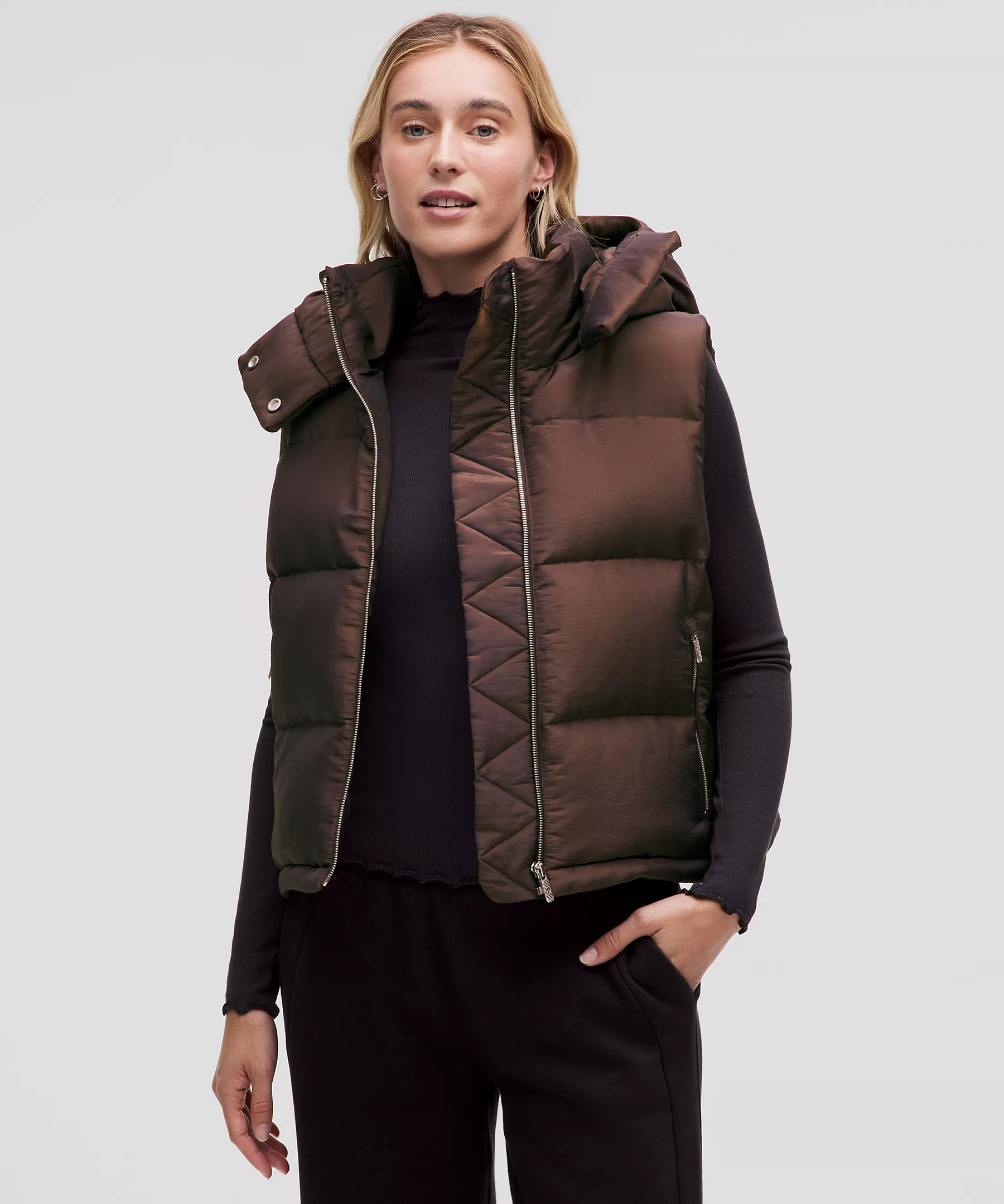 Wunder Puff 600-Down-Fill Cropped Vest *Iridescent | Women's Coats & Jackets | lululemon | Lululemon (US)