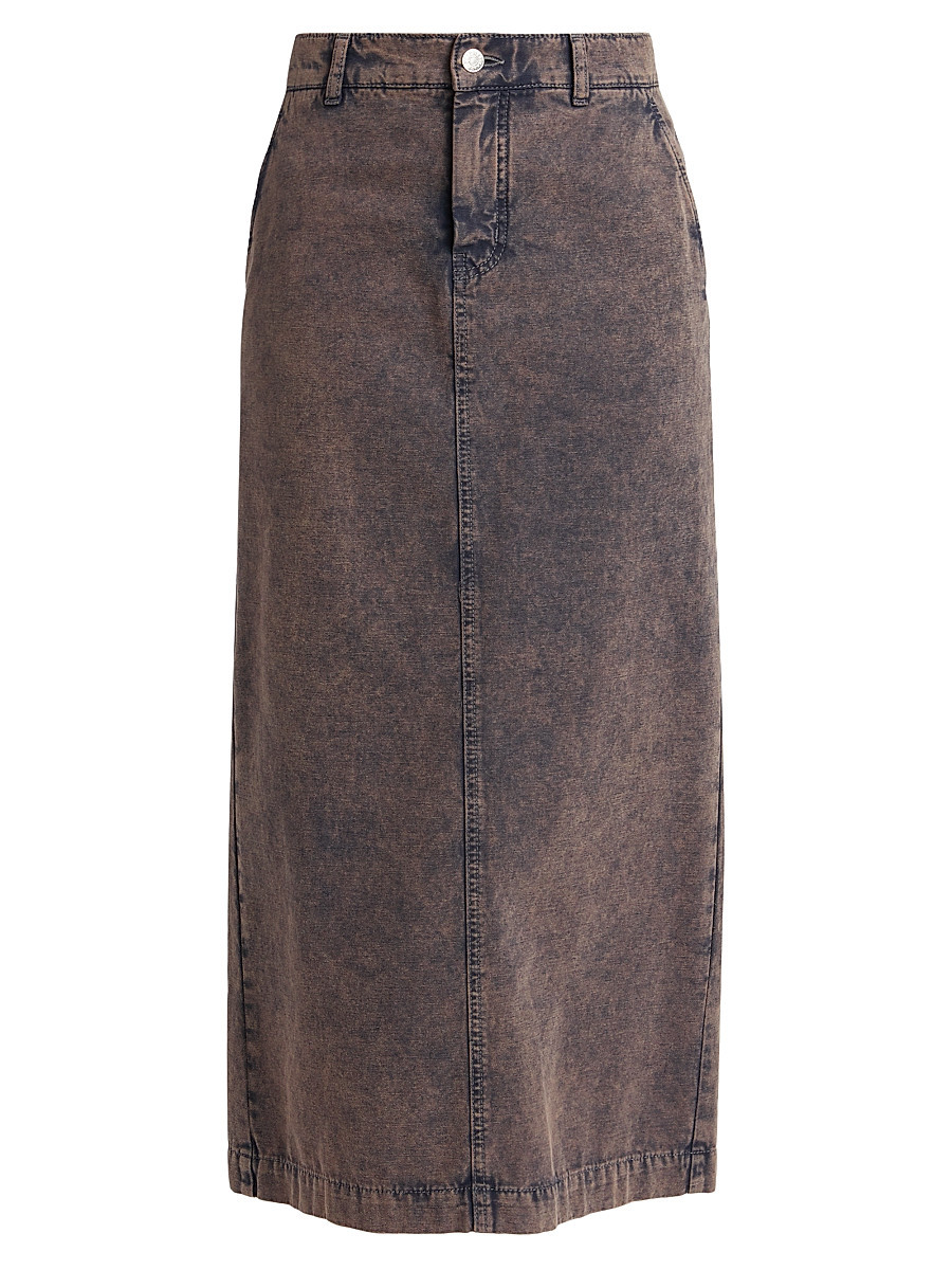 Women's Denim Midi-Skirt - Multi Grey - Size Small | Saks Fifth Avenue
