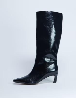 Topshop Tanya point toe knee high boot in black | ASOS | ASOS (Global)