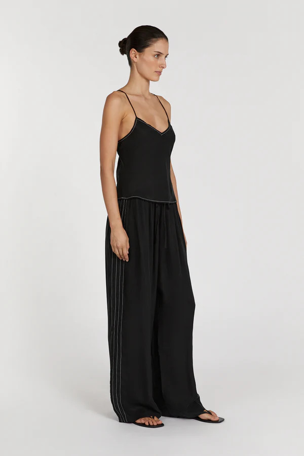 KEELY BLACK CUPRO DRAWSTRING PANT | DISSH