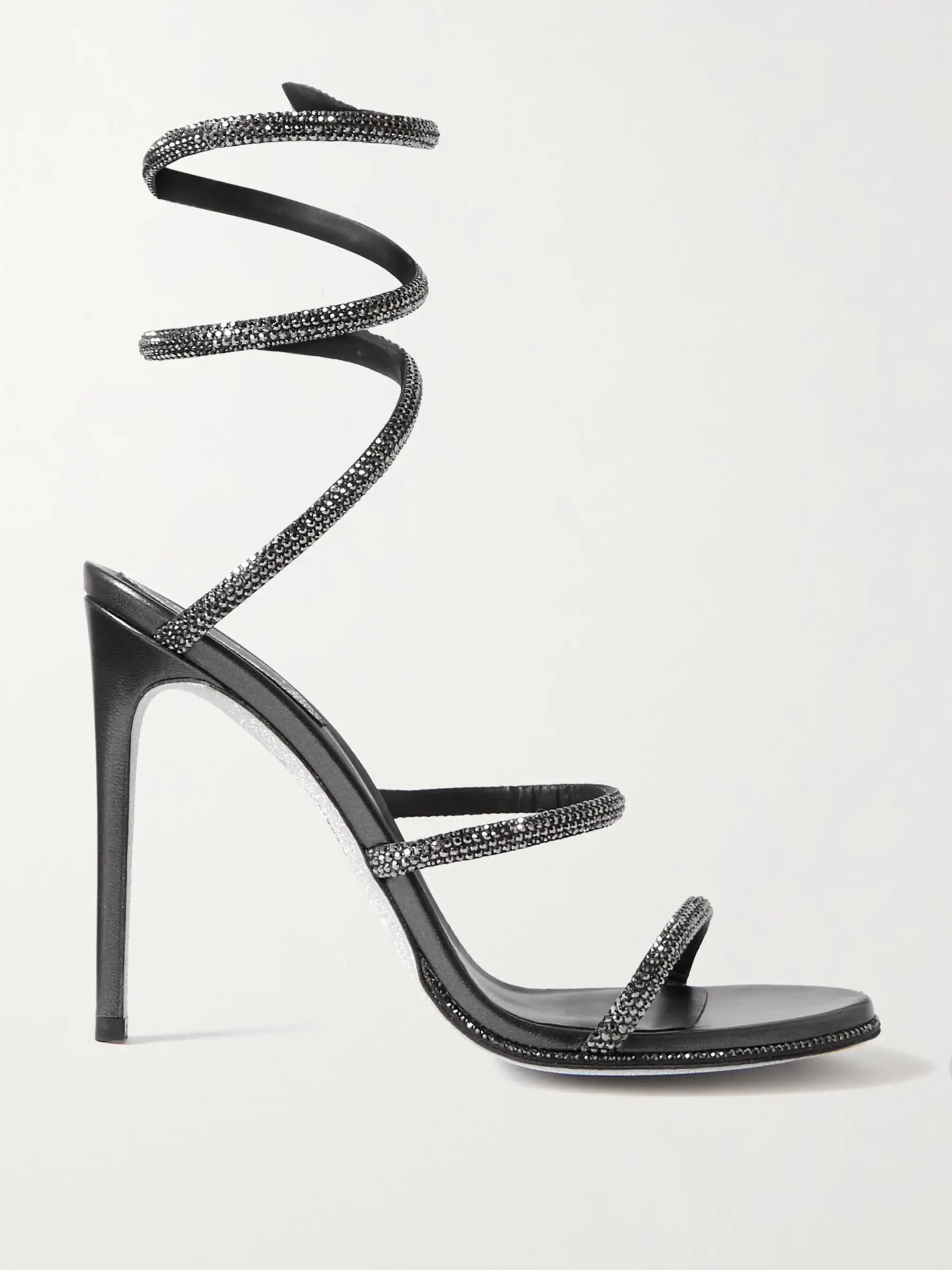 Cleo crystal-embellished satin sandals | NET-A-PORTER (UK & EU)