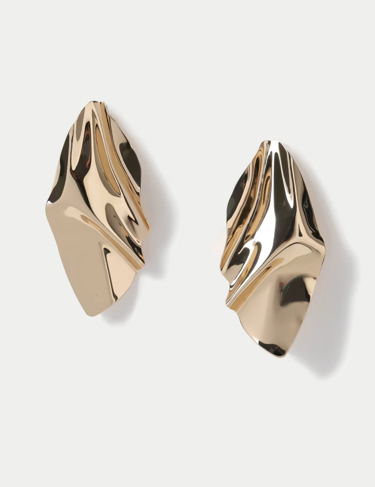 Gold Tone Folded Drop Earrings | Marks & Spencer (UK)