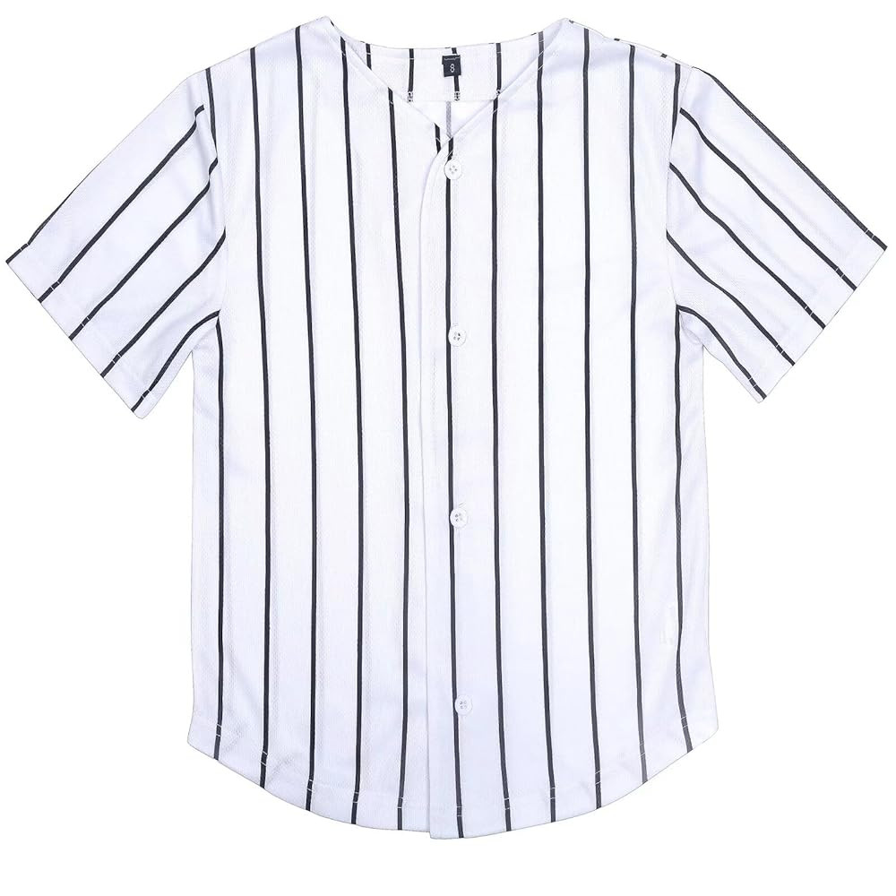 Kids Baseball Jersey Toddler Jersey Button Down Shirt Blank Plain Hip Hop Tees for Boy Girl | Amazon (US)