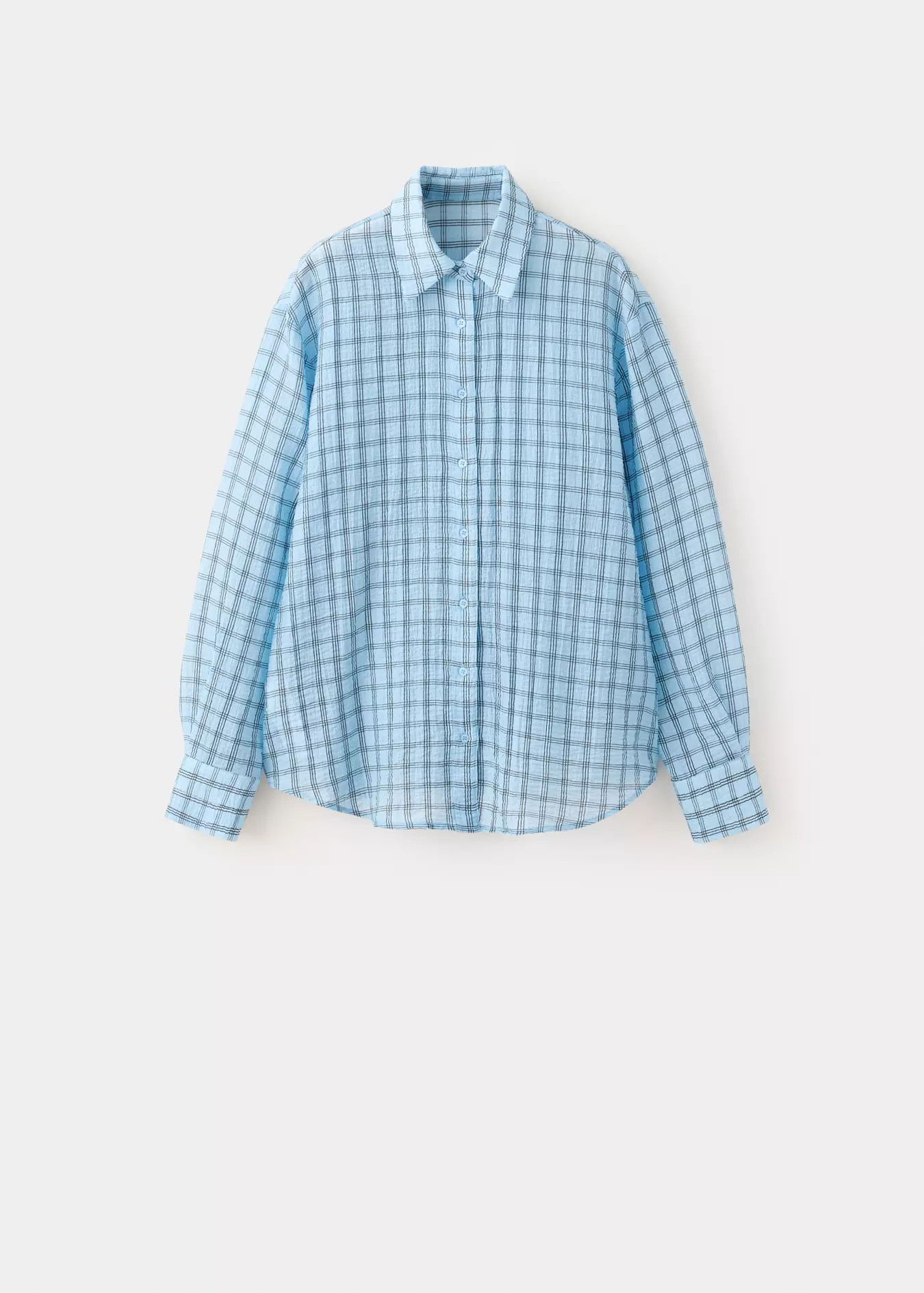 Textured checked lyocell shirt | MANGO (UK)