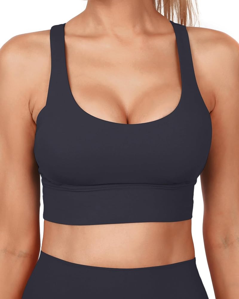 Grace Form Strappy Sports Bra for Women Padded Push Up Sport Bra Athletic Running Workout Bra Yog... | Amazon (US)