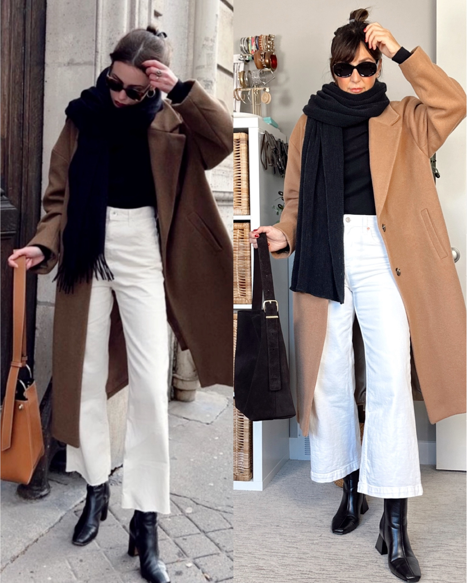 Pinterest inspired fall layers! Great way to wear your white jeans into fall and winter! 
My coat is wool and cashmere and very warm, it’s great quality and comes in lots of colors. Mine is “classic camel” and I’m in my usual size S (I’m 5’ 7”).
My boots fit tts, the exact style is only available at Canadian retailers but I linked similar in the US plus the tall version of the same boot. 
Cropped jeans and fleece turtleneck also fit tts. 
Also linked my suede bag, scarf (super soft, I have it in several colors), sunnies and the joggers and pullover from the beginning of the video (fit tts, use code CBSTYLEDXSPANX for 15% off the pullover)


#LTKItBag #LTKStyleTip #LTKShoeCrush
