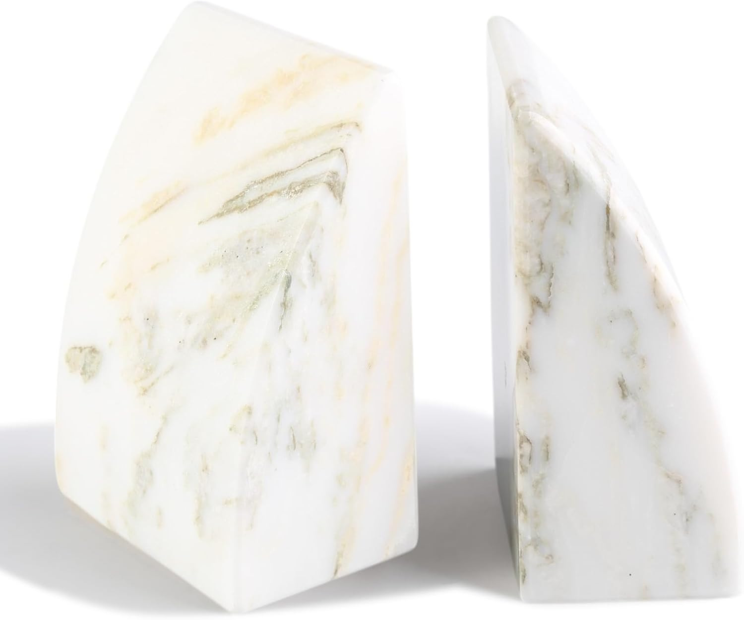 Koville Marble Bookends for Shelves, Large Bookends for Heavy Books, Natural Stone Book Stopper f... | Amazon (US)