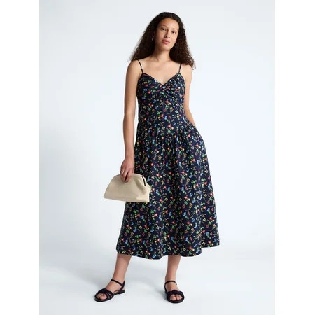 Free Assembly Women's Twist Front Sleeveless Maxi Dress with Drop Waist, Sizes XS-XXL | Walmart (US)